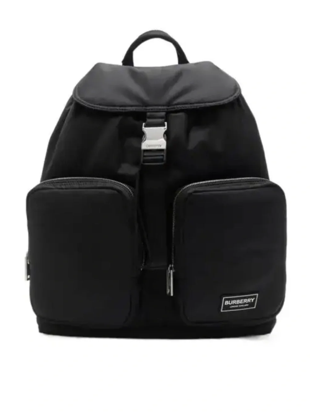 Burberry Black Nylon Backpack with Dual Front Pockets